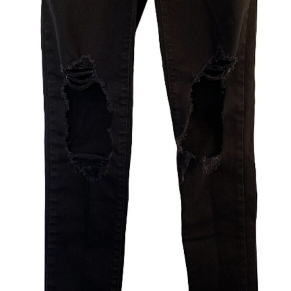 Levi's 721 Distressed Black High Rise Jeans - Picture 3 of 5